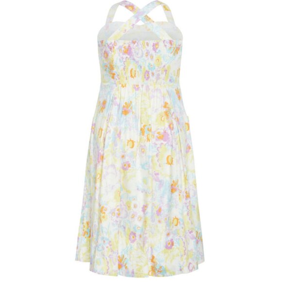 NWT City Chic White Floral Sweetheart Pleat Front Midi Dress 24 - Picture 8 of 12